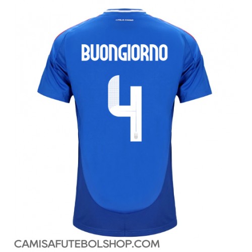 Camisa de time de futebol Itália Alessandro Buongiorno #4 Replicas 1º Equipamento Europeu 2024 Manga Curta